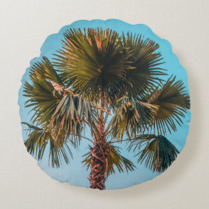 Cojín Redondo Palmera verde