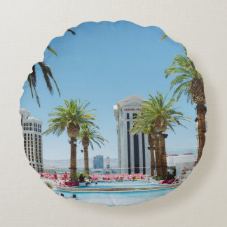 Cojín Redondo Palmeras verdes y marrones