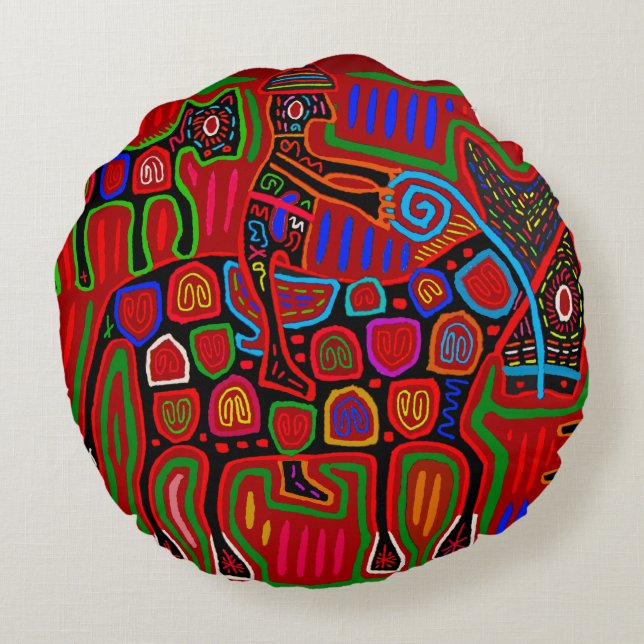 Cojín Redondo Panama Mola - Salva un Caballo Monta un Vaquero (Reverso)