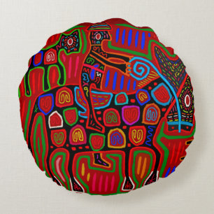 Cojín Redondo Panamá Mola - Salven a un caballo montando un vaqu