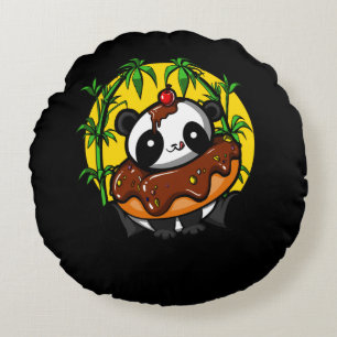 Cojín Redondo Panda Bear Donut Lover Animal