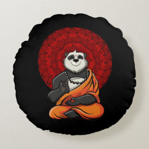 Cojín Redondo Panda Bear Zen Yoga Meditación Buda