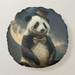 Cojín Redondo Panda de Luna Vintage