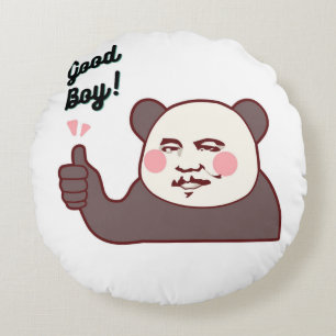 Cojín Redondo Panda Divertido con Pulgar Arriba Meme