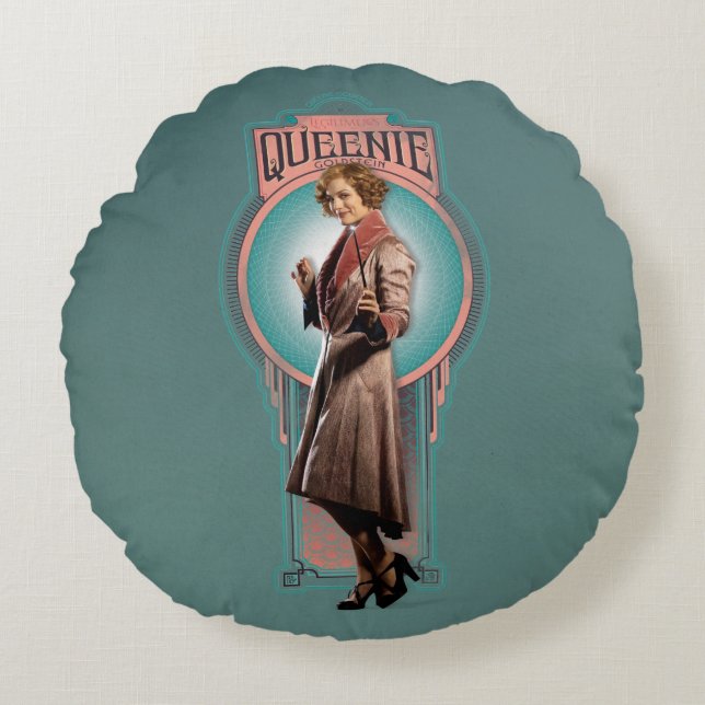 Cojín Redondo Panel Art Deco de QUEENIE GOLDSTEIN™ (Anverso)