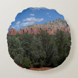 Cojín Redondo Panorama de Red Rocks en Sedona Arizona