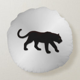 Cojín Redondo Pantera negra en plata