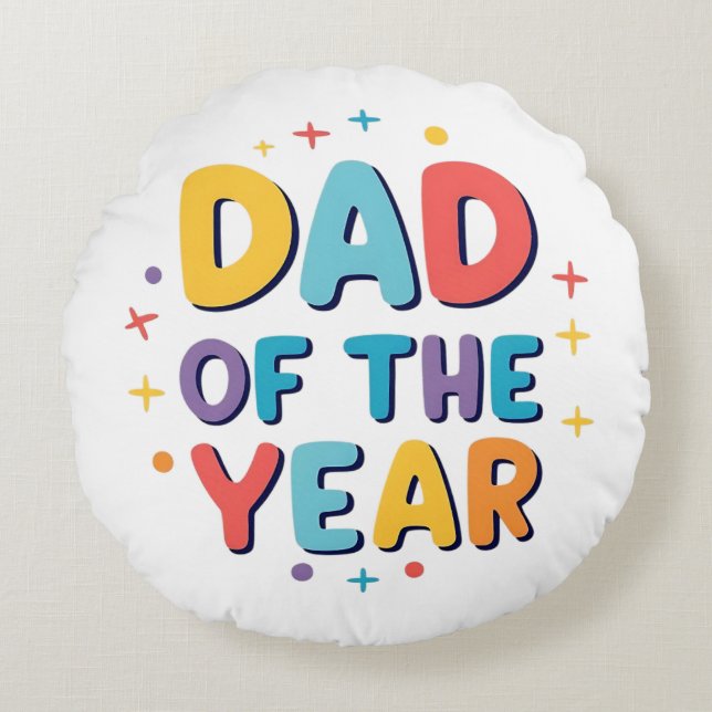 Cojín Redondo Papá del año - Gracioso regalo del Día del Padre (Anverso)