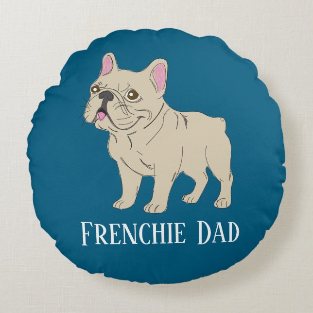 Cojín Redondo Papá Frenchie (Anverso)