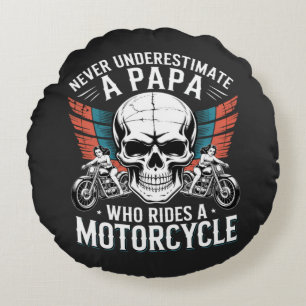 Cojín Redondo Papa Motero Que Monta En Motocicleta