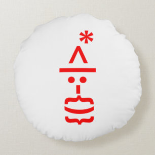 Cojín Redondo Papá Noel con barba emoticono de Navidad