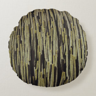 Cojín Redondo Papel de fondo de cactus verde