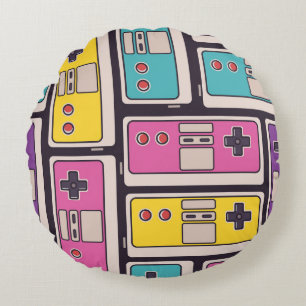 Cojín Redondo Papel de fondo de escritorio de la época colorida