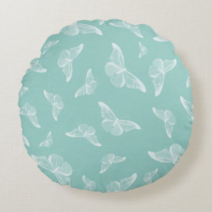 Cojín Redondo Papel digital de patrones de mariposa