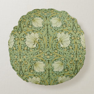 Cojín Redondo Papel pintado floral azul de William Morris Pimper