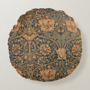 Cojín Redondo Papel pintado rico de madreselva de William Morris