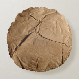 Cojín Redondo Papel reciclado: Textura ecológica.