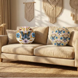 Cojín Redondo Papillon Kaleidoscope