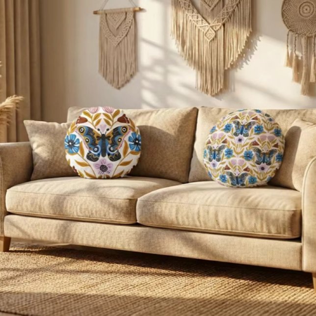 Cojín Redondo Papillon Kaleidoscope (Subido por el creador)