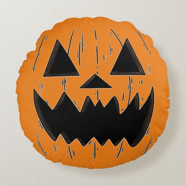 Cojín Redondo Parche de calabaza (Anverso)