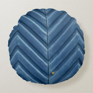Cojín Redondo Pared azul de madera