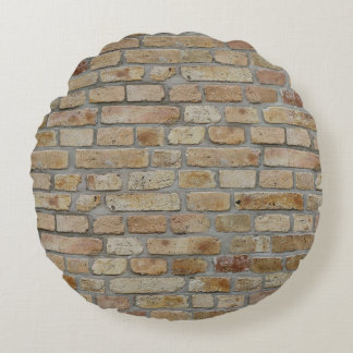 Cojín Redondo Pared de ladrillo marrón Un diseño de Novedad