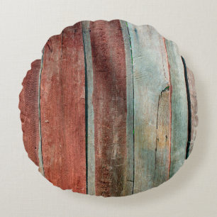 Cojín Redondo pared de madera en abstracto de color vintage, env