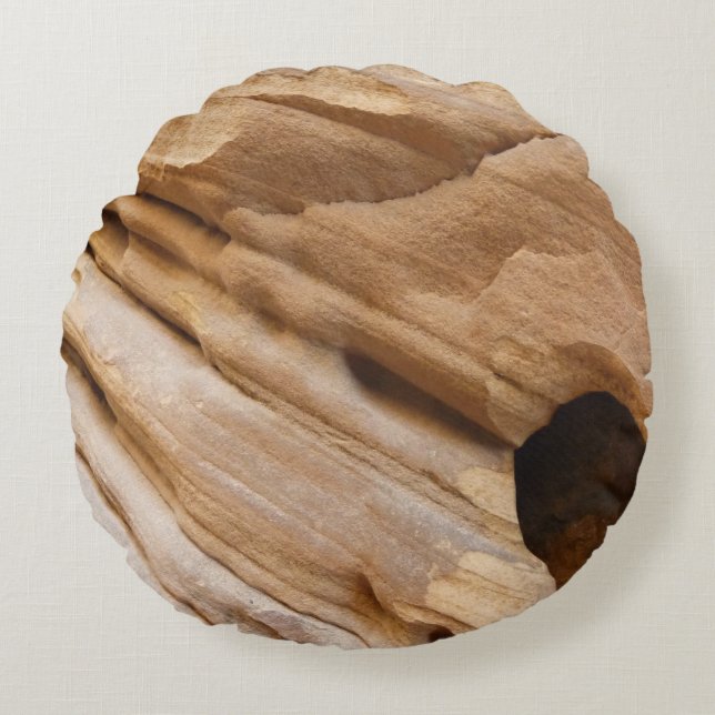 Cojín Redondo Pared del cañón de Zion Resumen de fotografía de l (Anverso)