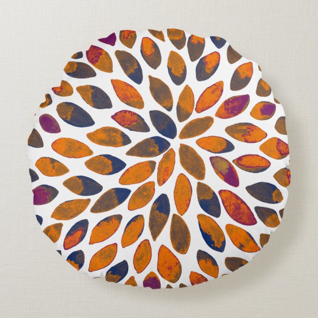 Cojín Redondo Paredes de brocha acuarela - efecto oxidante (Anverso)