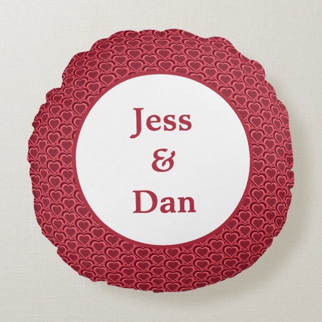 Cojín Redondo Pareja cardíaca (Anverso)