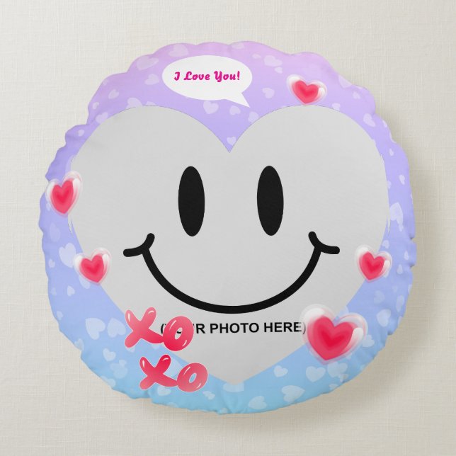 Cojín Redondo Pareja de Bblegum en globo de globo de cristal de  (Anverso)