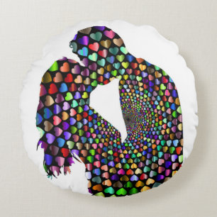 COJÍN REDONDO PAREJA DE KISSING