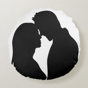 COJÍN REDONDO PAREJA ROMÁNTICA SILHOUETTE