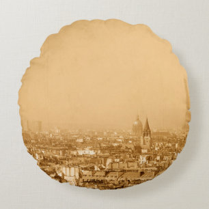 Cojín Redondo París franceparis de estilo antiguo, antiguo, anti