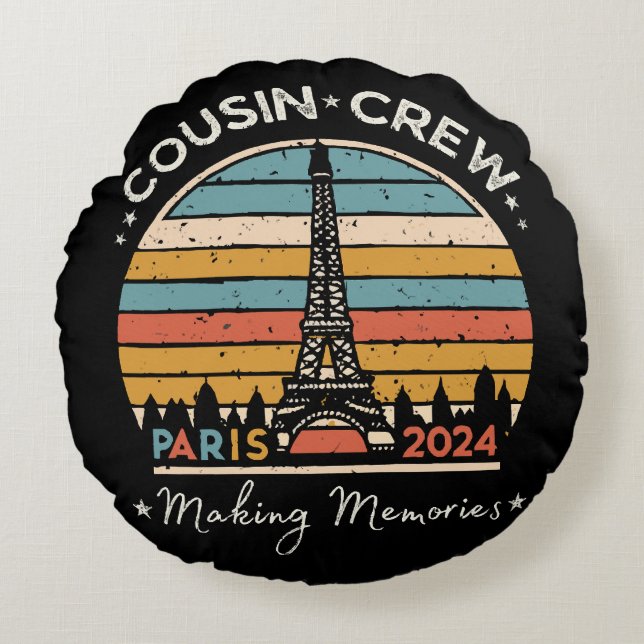 Cojín Redondo París Francia Creando Recuerdos 2024 (Anverso)