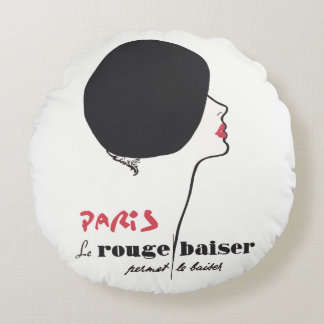 Cojín Redondo París - Le Rouge Baiser (El beso rojo)