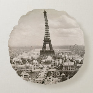 Cojín Redondo París: Torre Eiffel, 1900