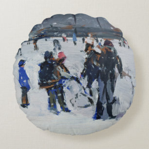 Cojín Redondo Parque de Holanda en la nieve 2009