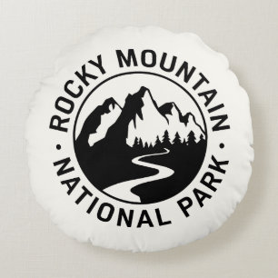 Cojín Redondo Parque nacional de las Montañas Rocosas Emblem