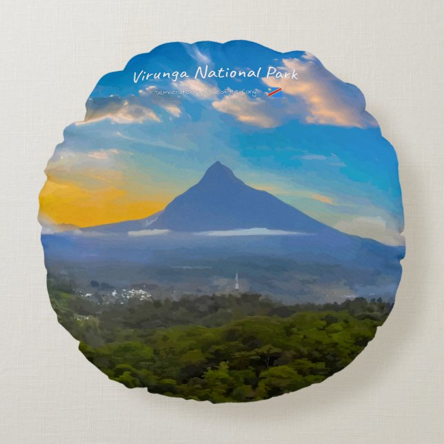 Cojín Redondo Parque Nacional Virunga, RD Congo - Volcán (Anverso)