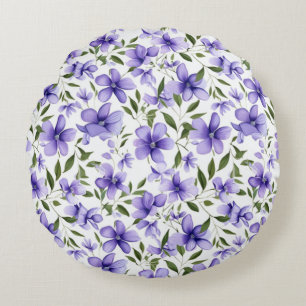 Cojín Redondo Pasión de la flor púrpura