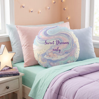 Cojín Redondo Pastel Celestial Soñador Personalizado