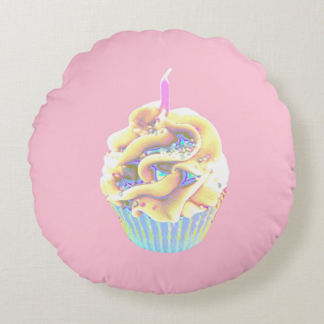 Cojín Redondo Pastel de celebraciones (Anverso)