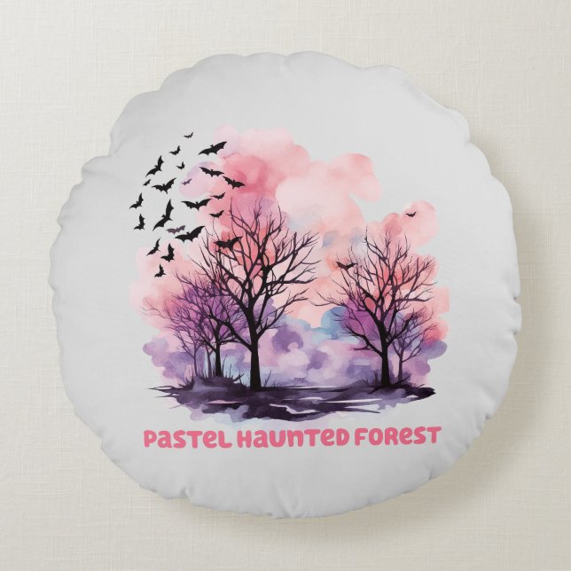 Cojín Redondo Pastel Haunted Forest (Anverso)