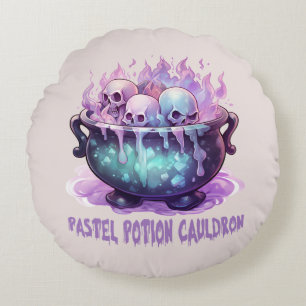 Cojín Redondo Pastel Potion Cauldron