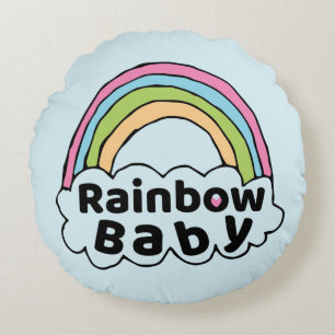 Cojín Redondo Pastel Rainbow Baby Birth Blessing Birth Miracle
