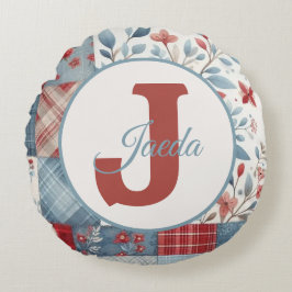 Cojín Redondo Patchwork Denim Koala Throw Pillow