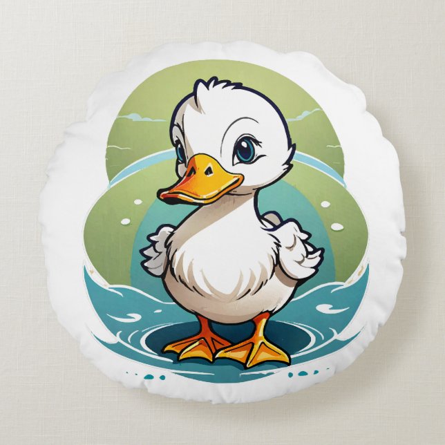 Cojín Redondo pato blanco (Anverso)