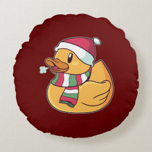 Cojín Redondo Pato de goma de Navidad