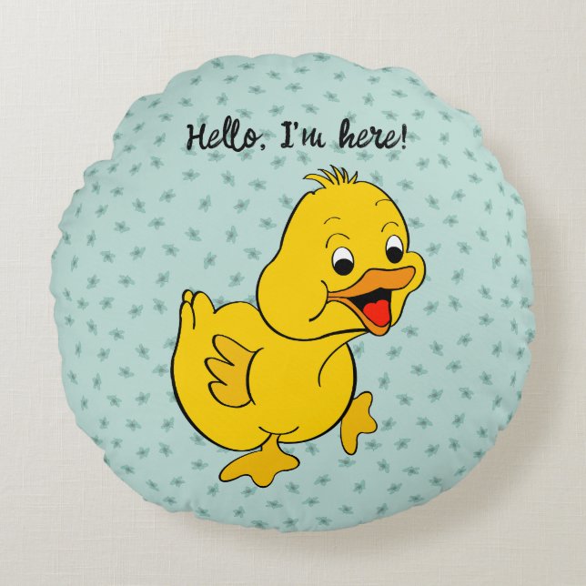 Cojín Redondo "Pato pequeño" Bebé Pillow (Anverso)